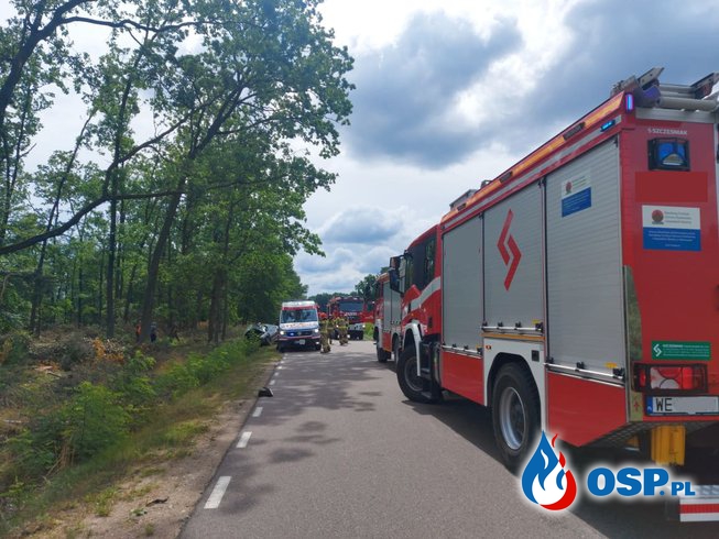 Wypadek w miejscowości Rzy OSP Ochotnicza Straż Pożarna