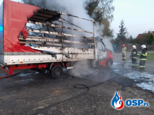 Pożar samochodu dostawczego na DK7 - 31 października 2019r. OSP Ochotnicza Straż Pożarna