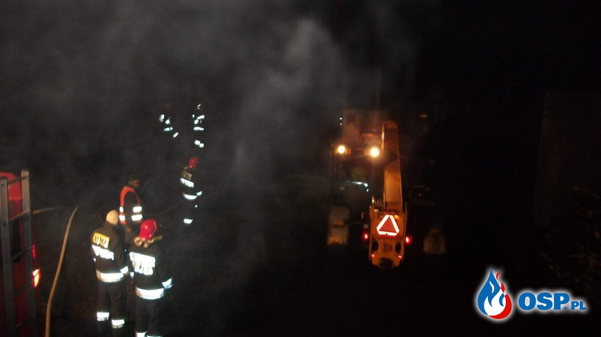 Pożar silosu z torfem. Lasland-Grądy 24.01.2016r. OSP Ochotnicza Straż Pożarna