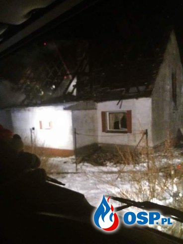23.01- Pożar domu w Ołoboku OSP Ochotnicza Straż Pożarna