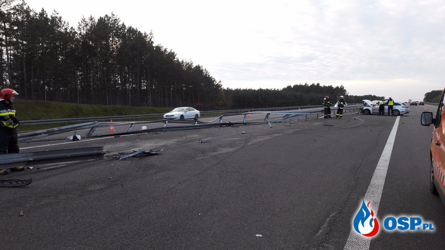 Wypadek na autostradzie A-2 w Leszczach 12.11.17r OSP Ochotnicza Straż Pożarna