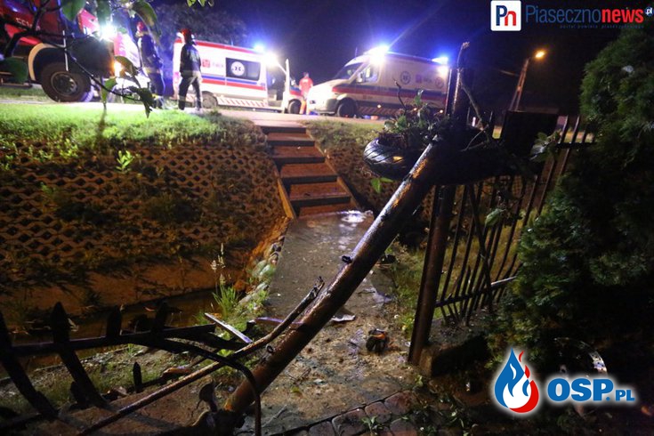 Dwie osoby zginęły w nocnym wypadku motocykla na Mazowszu. OSP Ochotnicza Straż Pożarna