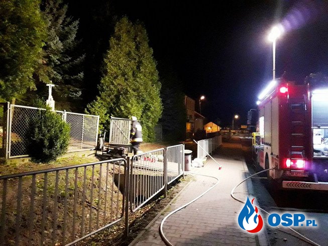Konserwacja pomników oraz zerwany przewód energetyczny OSP Ochotnicza Straż Pożarna