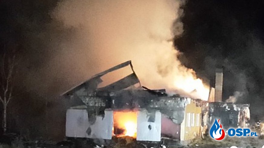 Groźny pożar w Orelcu. 50 strażaków w akcji. OSP Ochotnicza Straż Pożarna