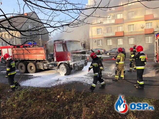 Ciężarówka zapaliła się podczas jazdy w Opolu OSP Ochotnicza Straż Pożarna