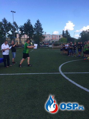 Turniej drużyn OSP w piłce nożnej na szczeblu powiatowym. OSP Ochotnicza Straż Pożarna