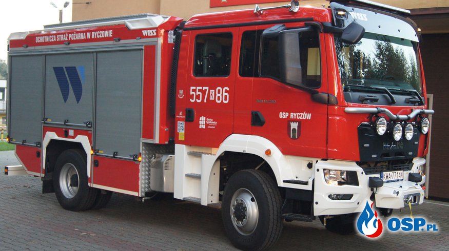Zagrożenie pożarowe - Ryczów ul. Jana Pawła II OSP Ochotnicza Straż Pożarna