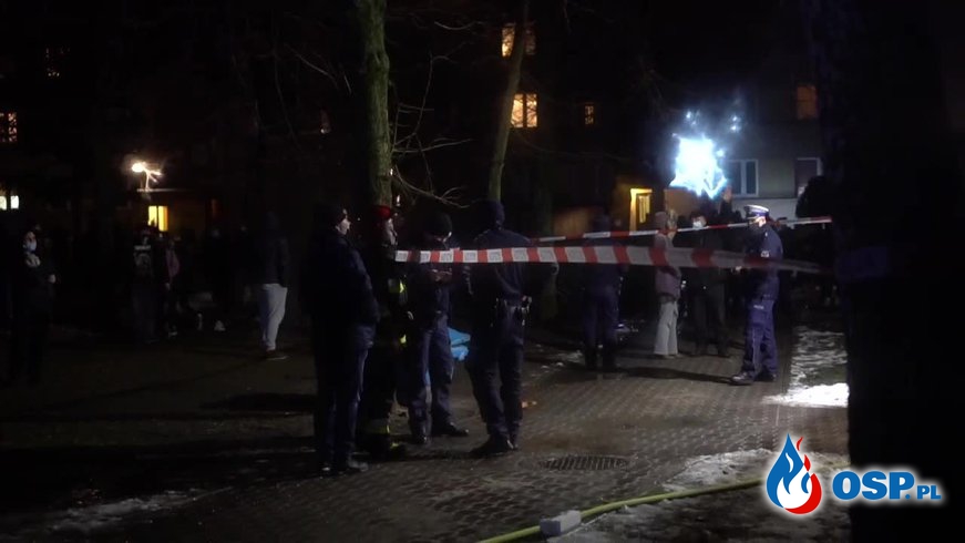 Wybuch gazu w Łomży. Poparzona kobieta trafiła do szpitala. OSP Ochotnicza Straż Pożarna