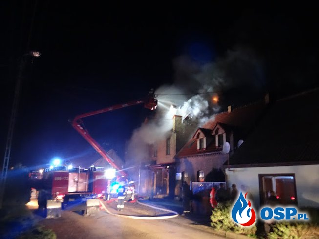 Wartosław - pożar hotelu. OSP Ochotnicza Straż Pożarna
