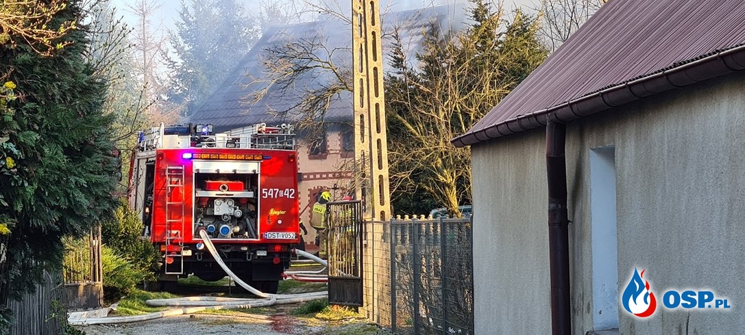 Pożar budynku gospodarczego i garażu w Gębczycach OSP Ochotnicza Straż Pożarna