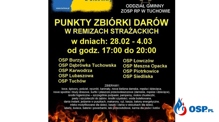 Solidarni z Ukrainą! OSP Ochotnicza Straż Pożarna