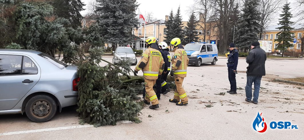 Zerwane dachy i połamane drzewa OSP Ochotnicza Straż Pożarna