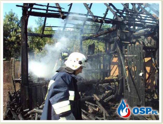Rzecin - pożar budynku gospodarczego OSP Ochotnicza Straż Pożarna