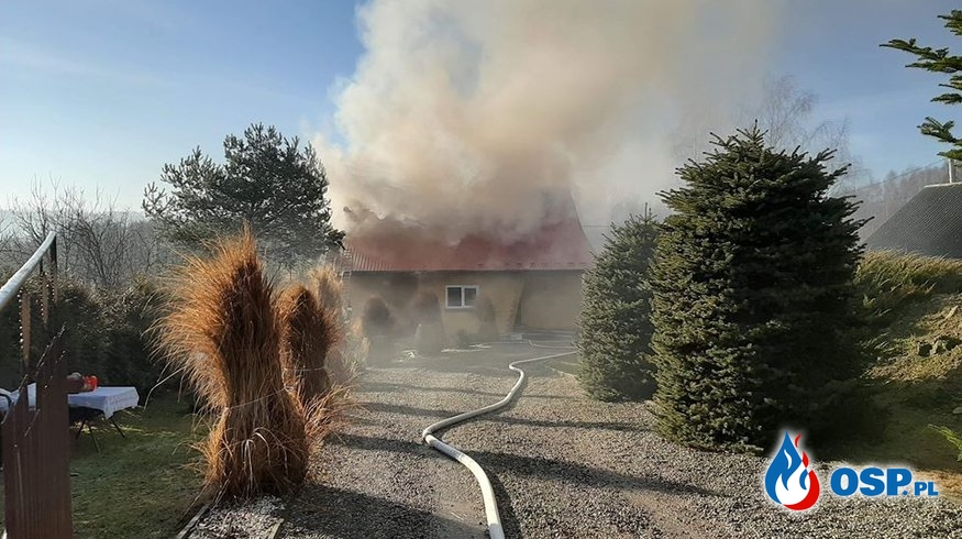 Pożar domu w Buchcicach OSP Ochotnicza Straż Pożarna