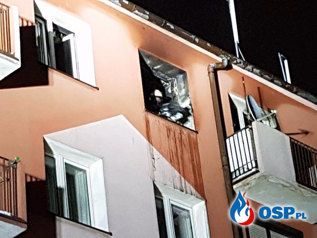 Pożar mieszkania na 4 piętrze OSP Ochotnicza Straż Pożarna
