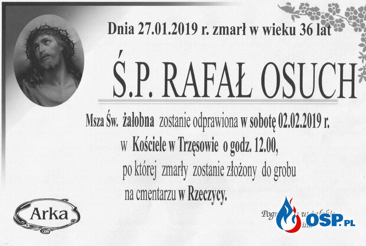 W sobotę pogrzeb strażaka, który zginął podczas pożaru OSP Ochotnicza Straż Pożarna