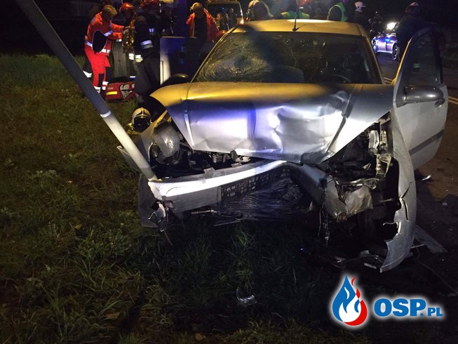Wypadek drogowy na DK 11 pomiędzy Słupią pod Kępnem, a Piaskami OSP Ochotnicza Straż Pożarna