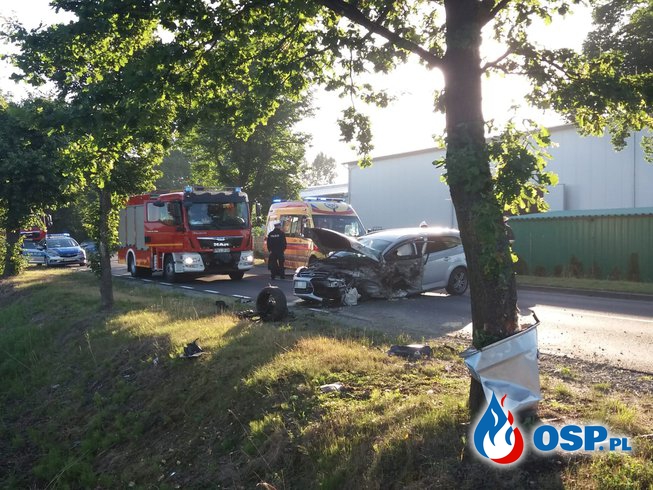 Uderzył w drzewo, wypadek w Ruszkowie Drugim! OSP Ochotnicza Straż Pożarna