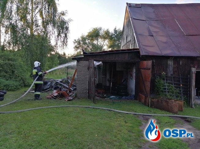Pożar budynku gospodarczego w miejsowości Tyrowo OSP Ochotnicza Straż Pożarna