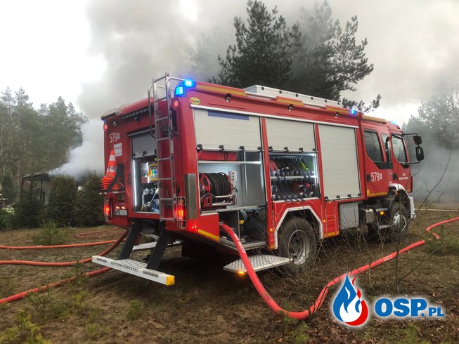 Pożar budynku mieszkalnego Popielżyn Zawady OSP Ochotnicza Straż Pożarna