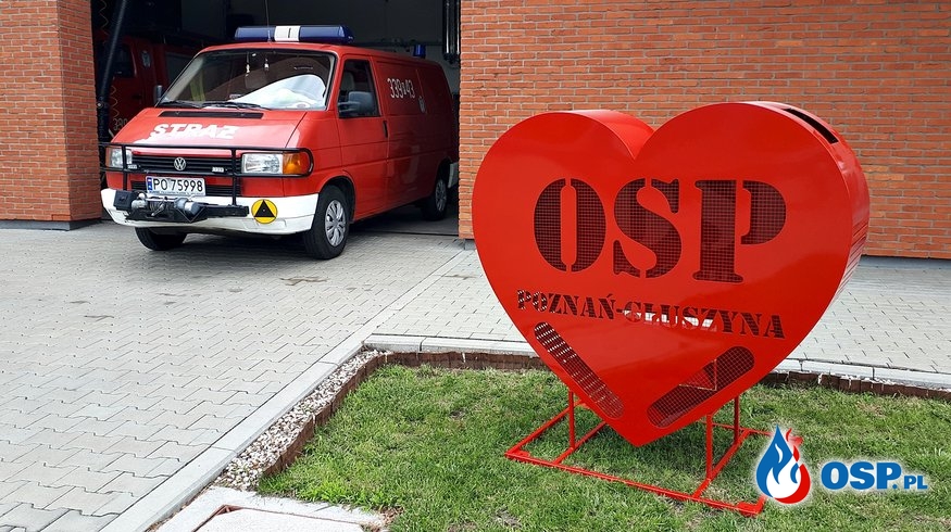 Metalowe serce dla potrzebujących. Kolejna inicjatywa druhów z OSP Poznań-Głuszyna. OSP Ochotnicza Straż Pożarna