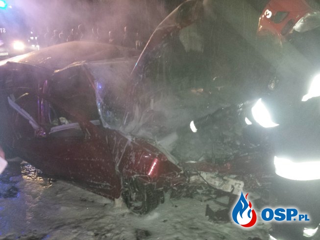 Wypadek samochodu osobowego OSP Ochotnicza Straż Pożarna