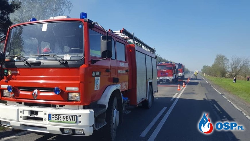 Pożar budynku gospodarczego Starkówiec Piątkowski OSP Ochotnicza Straż Pożarna