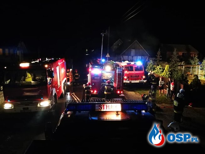 W pożarze garażu spłonął samochód , łódka i inny sprzęt…. OSP Ochotnicza Straż Pożarna