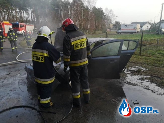 Stróżki – pożar samochodu OSP Ochotnicza Straż Pożarna