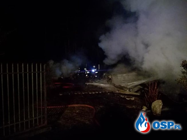 Pożar domku letniskowego OSP Ochotnicza Straż Pożarna
