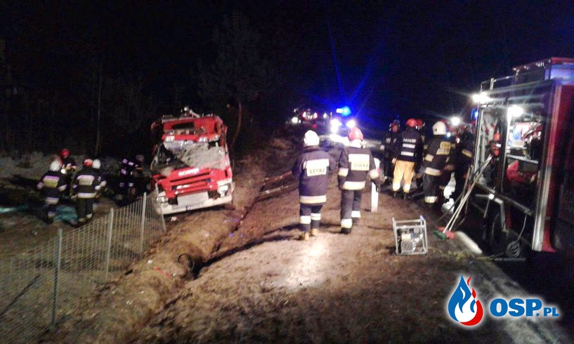 Czterej strażacy ranni po wypadku wozu bojowego na Opolszczyźnie! OSP Ochotnicza Straż Pożarna