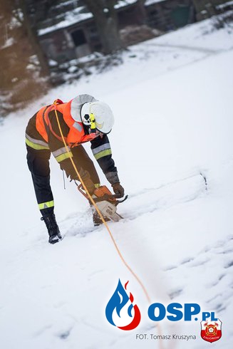 Ćwiczenia z ratownictwa lodowego. OSP Ochotnicza Straż Pożarna
