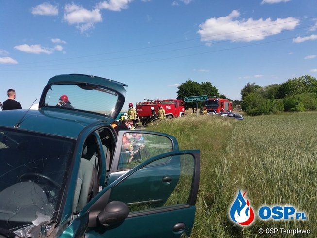 Wypadek DW 137 na miejscu LPR OSP Ochotnicza Straż Pożarna