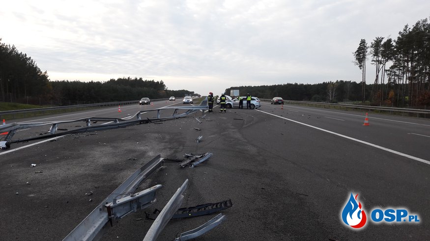 Wypadek na autostradzie A-2 w Leszczach 12.11.17r OSP Ochotnicza Straż Pożarna