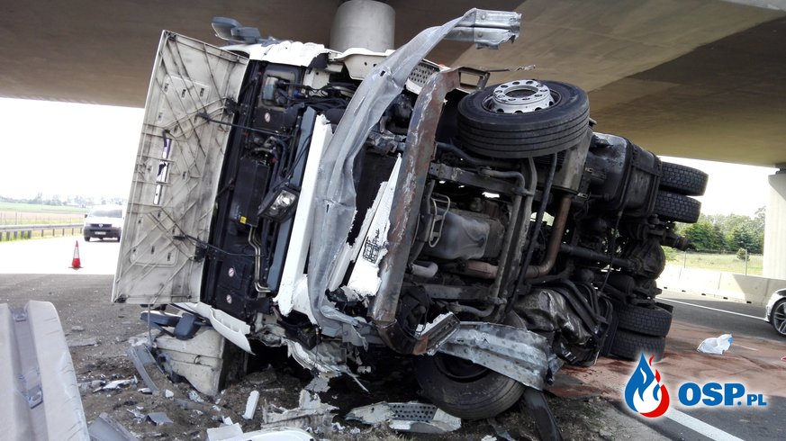 Wypadek na autostradzie A2 OSP Ochotnicza Straż Pożarna