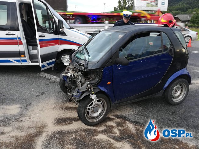Wypadek dwóch samochodów osobowych OSP Ochotnicza Straż Pożarna