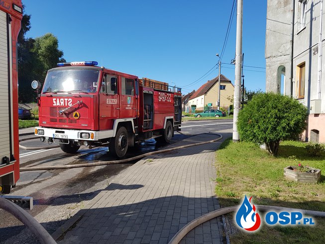 Pożar budynku Mieszkalnego 03-08-2018 r. Warcino OSP Ochotnicza Straż Pożarna