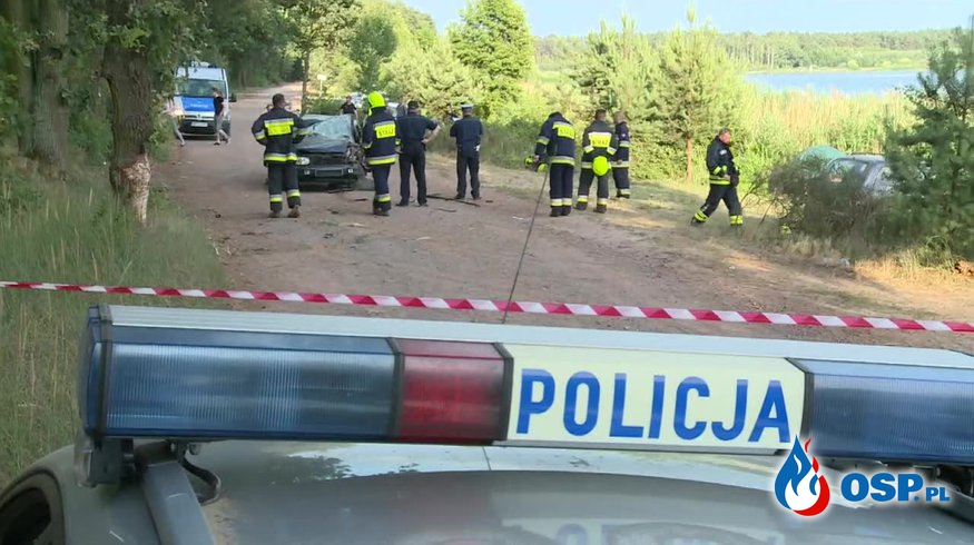 18-latek uciekał przed policją, jazdę skończył na drzewie.  OSP Ochotnicza Straż Pożarna