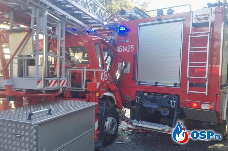 Zderzenie dwóch wozów straży pożarnej w Kwidzynie. OSP Ochotnicza Straż Pożarna