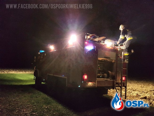 Nocny pożar trawy OSP Ochotnicza Straż Pożarna