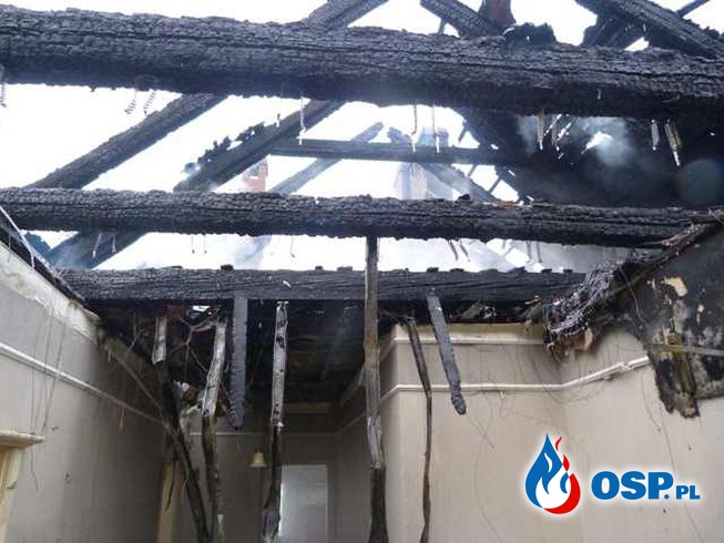Pożar budynku mieszkalnego - Pożarowo OSP Ochotnicza Straż Pożarna