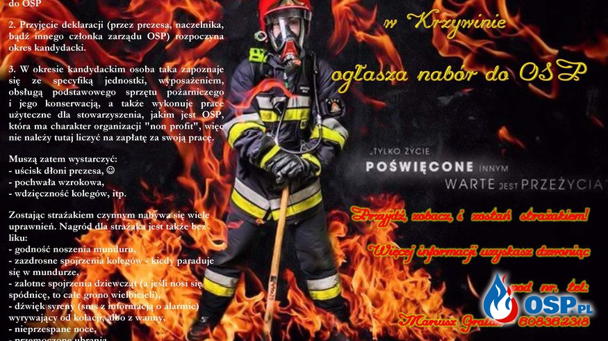 Nabór do Ochotniczej Straży Pożarnej '2016 OSP Ochotnicza Straż Pożarna