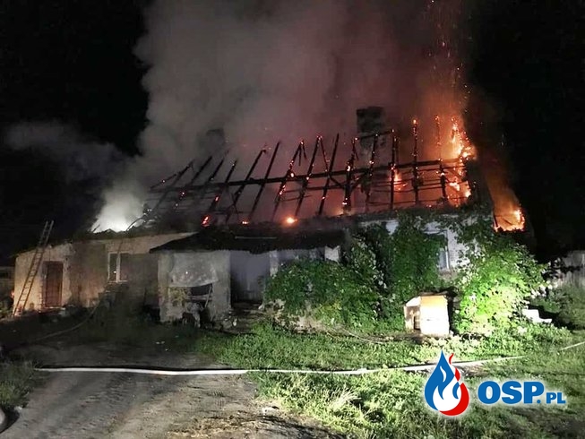 Pożar strawił dom w Witowie. Rodzina została bez dachu nad głową. OSP Ochotnicza Straż Pożarna