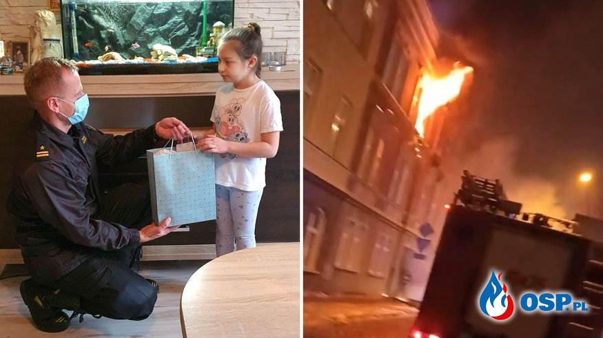 8-letnia Asia razem z wujkiem uratowali mieszkańców z płonącej kamienicy OSP Ochotnicza Straż Pożarna