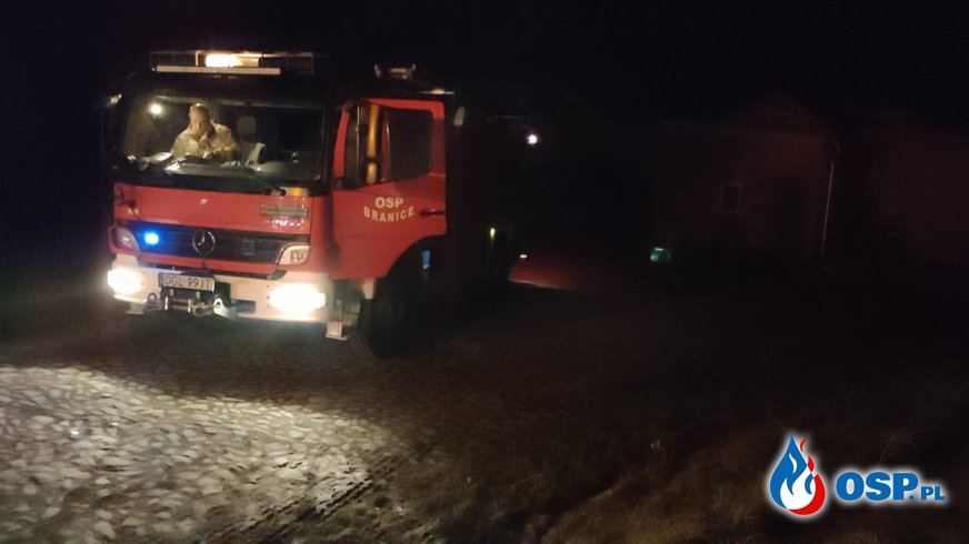 Skutki silnego wiatru w gminie Branice i pożar pustostanu OSP Ochotnicza Straż Pożarna