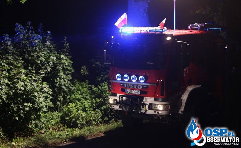 Wypadek na łuku drogi powiatowej OSP Ochotnicza Straż Pożarna