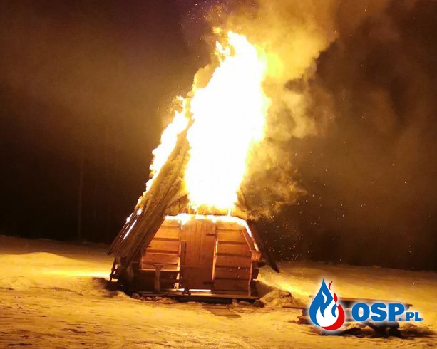 Drewniana bacówka spłonęła w nocy na Podhalu OSP Ochotnicza Straż Pożarna