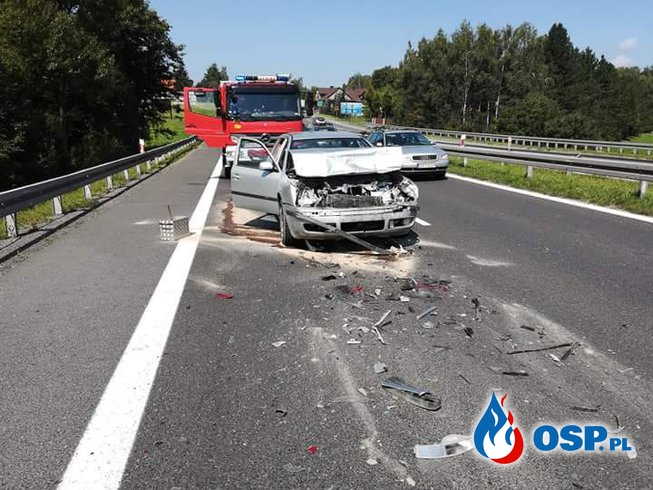 Kolizja dwóch samochodów osobowych - 17 sierpnia 2018r. OSP Ochotnicza Straż Pożarna
