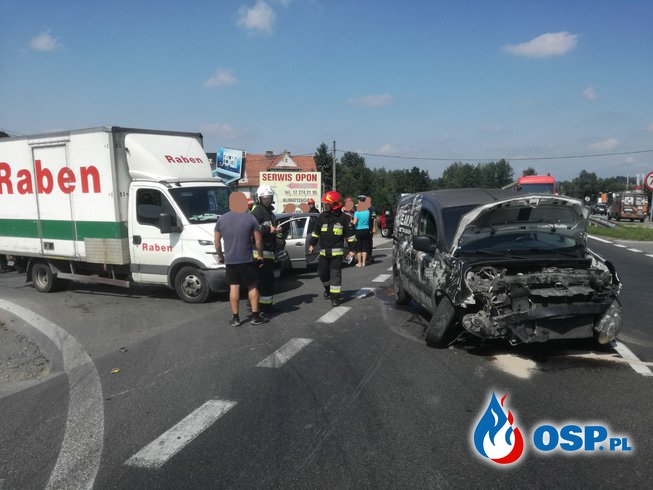 Wypadek trzech samochodów osobowych - 17 sierpnia 2018r. OSP Ochotnicza Straż Pożarna