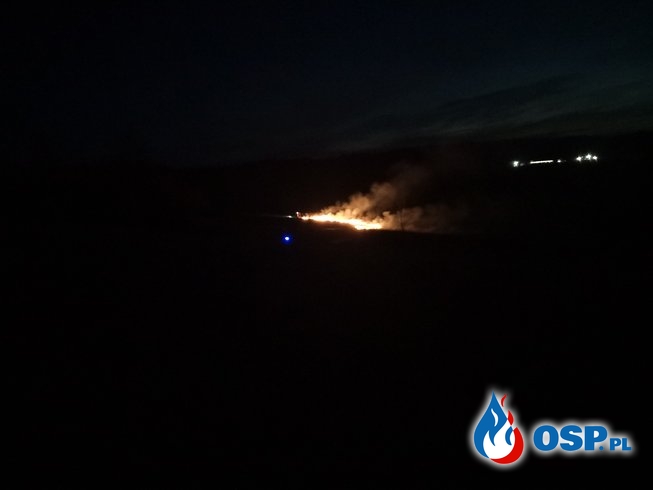 Pierwsze zmagania z pożarem suchej trawy w tym roku OSP Ochotnicza Straż Pożarna